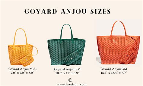 goyard large tote with zipper|dimensions of goyard anjou pm.